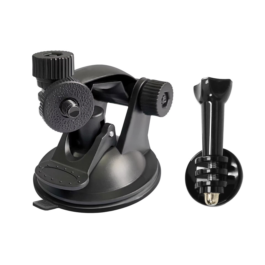 Saugnapf-Halterung für GoPro Hero 13, DJI OSMO Action 4, Action 3 und Insta360 Kameras in Schwarz zur Befestigung an der Windschutzscheibe - Bild 3