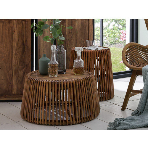 SIT Beistelltisch RATTAN aus Rattan und Teakholz in Beige, B: 69 cm, H: 47 cm - Bild 2