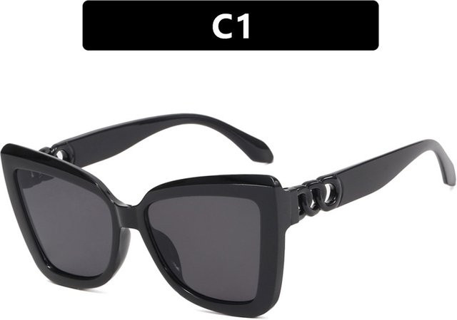 LVCKSK Sonnenbrille, quadratisch, Vollrand, Kunststoff, Unisex, schwarz - Bild 1
