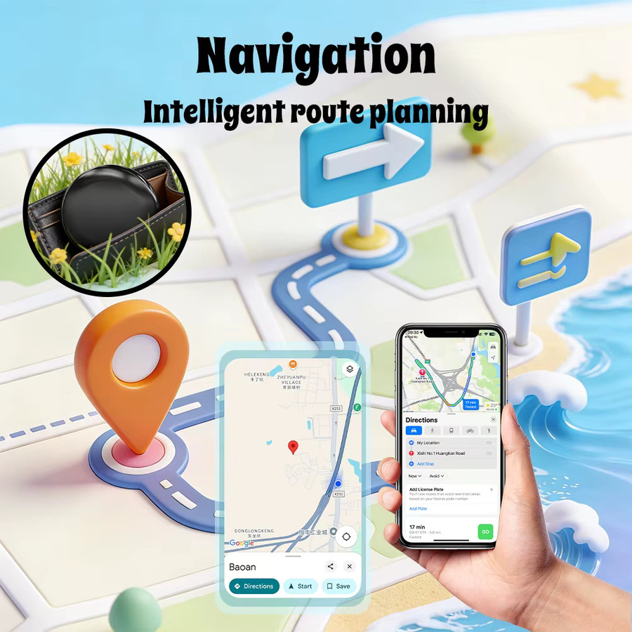 HIMOJO 2-in-1 Dual-Modus Anti-Verlust-Tracker in Schwarz, wasserdichter GPS-Tag für Android und iOS kompatibel - Bild 3