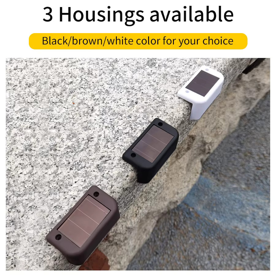 Aamasun LED-Solar-Treppenlicht in Schwarz mit warmweißem Licht für Garten, Terrasse und Innenhof - Bild 5