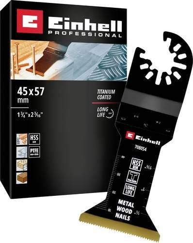 Einhell Bimetall Tauchsägeblatt BIM-TI für Metall, Holz und Kunststoff, Farbe: Gold, Breite: 45 mm, Höhe: 57 mm, Tiefe: 4,5 mm - Bild 3