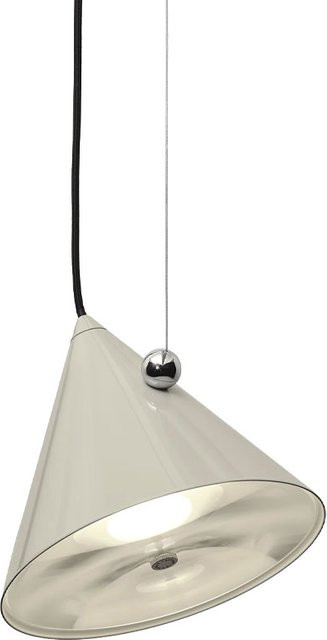 Tom Dixon Pose Small LED-Pendelleuchte in Kittgrau und Silber aus Metall - Bild 1