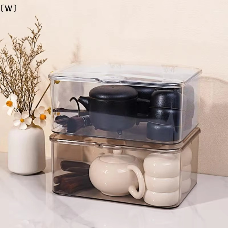Transparente Kunststoff-Aufbewahrungsbox als vielseitiger Desktop-Organizer für Zuhause, Büro, Make-up und Schmuck - Bild 2