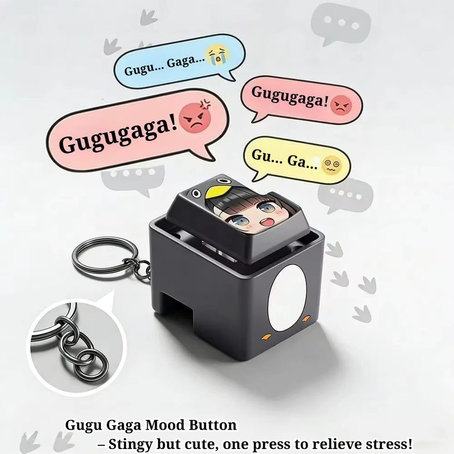 Guguga Pinguin-Schlüsselanhänger, Fidget-Spielzeug, mit Knopf und Geräusch - Bild 4