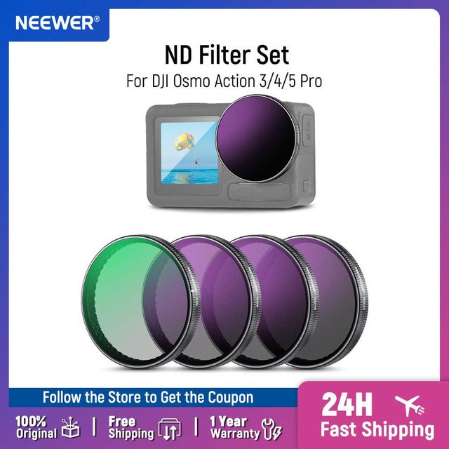 NEEWER ND/PL-Filterset für DJI Osmo Action 3, 4 und 5 Pro, polarisierendes Action-Kamera-Zubehör mit ND-Filtern - Bild 1