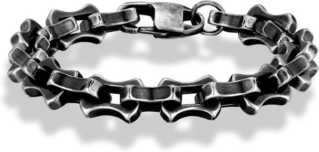 Armband Gliederkette Edelstahl, Schwarz, Vintage, Herren, 23cm - Bild 1