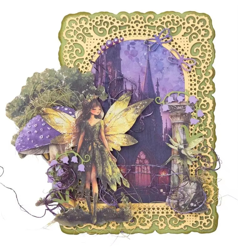 Bastel-Metall-Stanzformen Prinzessin mit Blumen für Scrapbooking und Papierarbeiten, Mehrfarbig - Bild 2