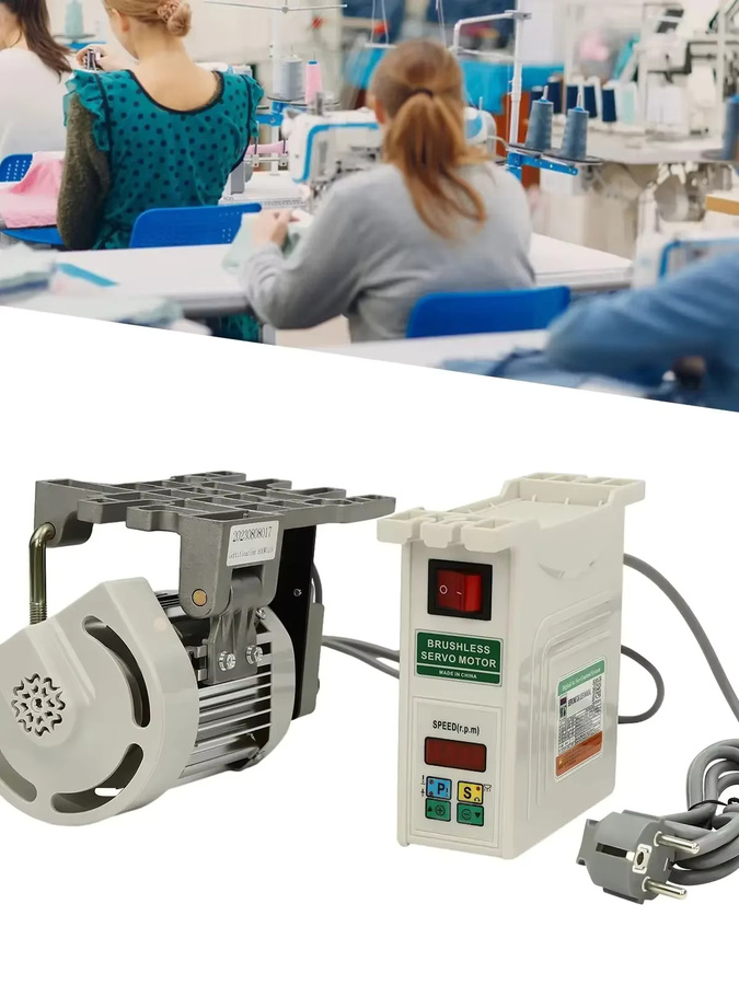 Bymaocar Elektrischer Nähmaschinenmotor 600 W, bürstenloser Industriemotor in Silber, 220 V, 4500 U/min, geräuscharm und energiesparend - Bild 4