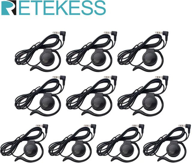 RETEKESS Funkkopfhörer Schwarz mit 3,5 mm Klinkenanschluss als kabelloses Tourguide-System In-Ear Ohrbügel für T131, T131S, T130P, TT116, TT125, TT122 - Bild 1