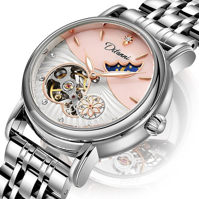 AILANG Armbanduhr Automatik, Edelstahl, Bicolor, Mondphase, Damen - Bild 1