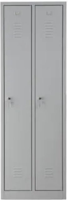 PROREGAL Garderobenspind Camel 2-Fächer in Grau mit Zylinderschloss, H x B x T: 180 x 60 x 50 cm - Bild 1