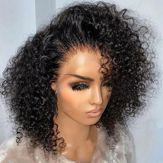 xbeauty Deep Wave Lace Front Perücke, Brasilianisches Echthaar, Kurz - Bild 1