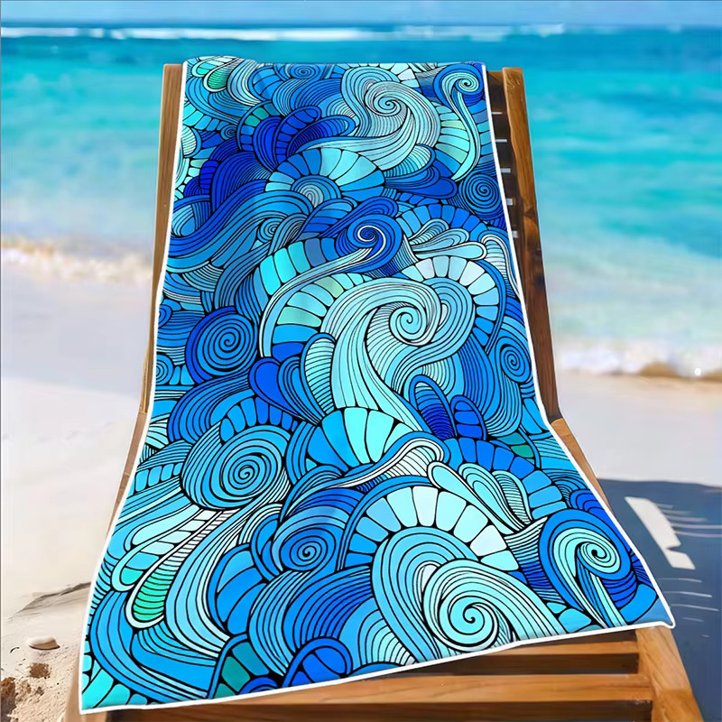 Blue Rhapsody Strandtuch aus Mikrofaser in Blau, schnelltrocknend und sandfrei, B/H: 140 x 70 cm - Bild 2