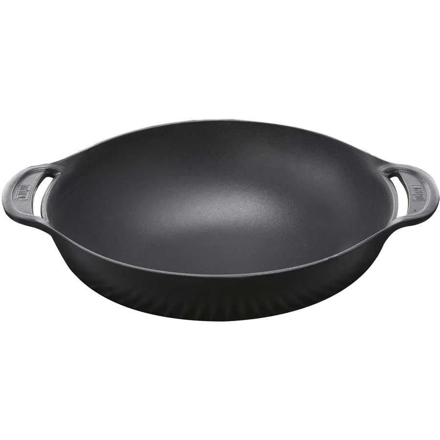 Weber CRAFTED Wok und Dampfgarer aus porzellanemailliertem Gusseisen, Schwarz - Bild 4