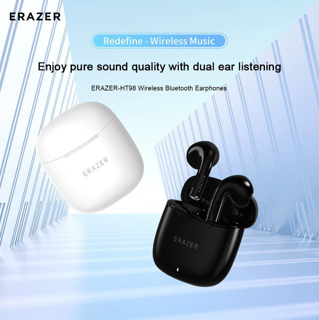 Lenovo HT98 Kabellose Bluetooth In-Ear Kopfhörer mit intelligenter Anrufgeräuschunterdrückung und geringer Latenz in Weiß - Bild 1