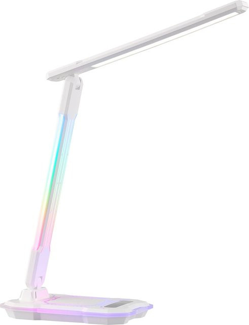 Brilliant Cyberglow LED-Tischlampe in Weiß, dimmbar und höhenverstellbar, Höhe: 31,6 cm - Bild 1