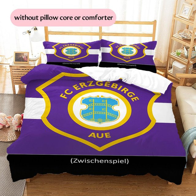 DayByDayLove Bettwäsche-Set FC Erzgebirge Aue Muster in Lila, bestehend aus 1 Bettbezug und 2 Kissenbezügen, B/T/H: 200 x 200 cm - Bild 1