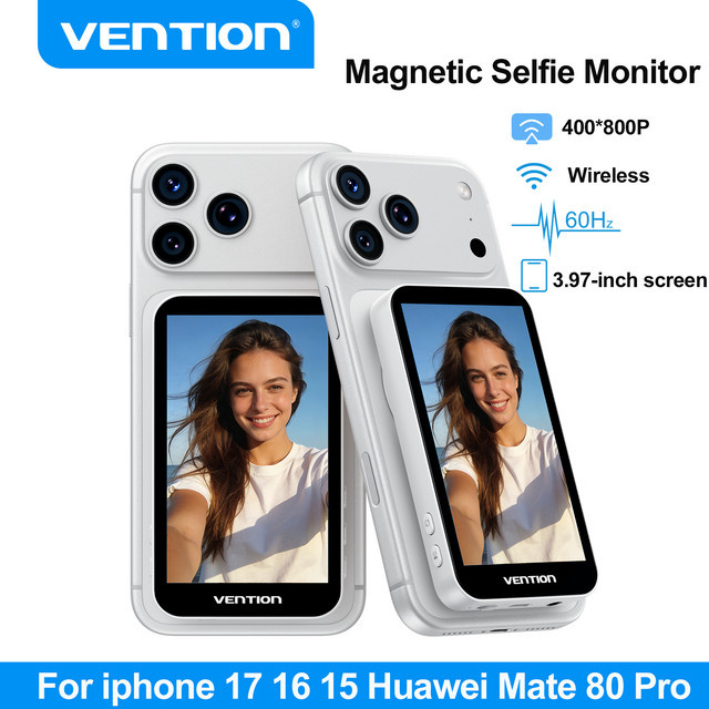 Vention Magnetischer Handy-Selfie-Monitor für drahtlose Bildschirmspiegelung, kompatibel mit iPhone 17 16 15 und Huawei Nova 13 14 - Bild 1