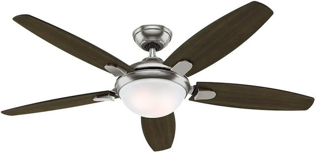 HUNTER FANS Deckenventilator Contempo in Nickel gebürstet mit Beleuchtung und Fernbedienung, Durchmesser: 132 cm - Bild 1