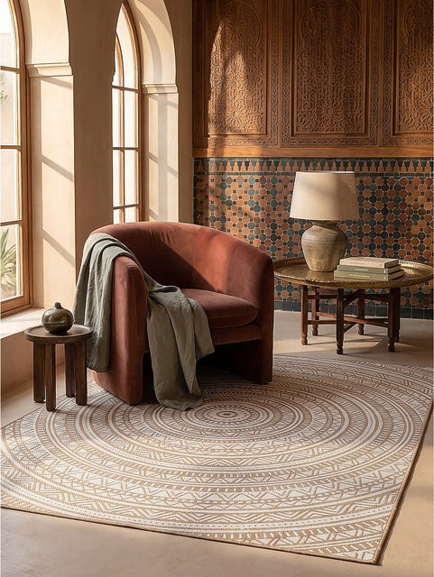 Flachgewebe-Teppich Kadima von BORNO aus Polypropylen in Natur Beige/Sand, B/T: 200 x 280 cm - Bild 1