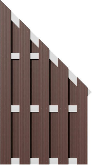 T&J WPC-Bretterzaun Eldena-Ecke in Braun, B/H: 90 x 180 cm - Bild 1