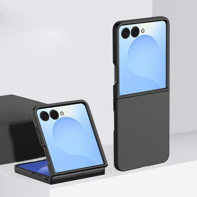 Matte Schutzhülle für Samsung Galaxy Z Flip 7 6 5 4 3 FE, ultra dünne stoßfeste Hartschale aus PC in Schwarz - Bild 1
