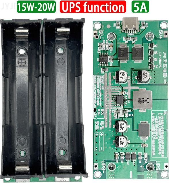 USB-C 15W 3A Schnelllademodul für 18650 Lithium-Batterien DC-DC Step Up Booster Konverter für 5V 9V 12V - Bild 1