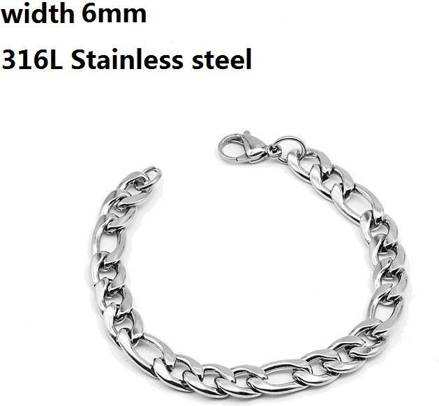 Armband 316L Edelstahl, Cuban Link, Silber, Unisex, 17cm - Bild 1
