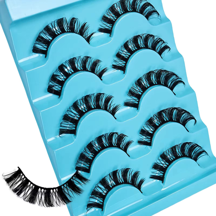 JIEFUXIN Falsche Wimpern, 5 Paar, synthetische Fasern - Bild 2