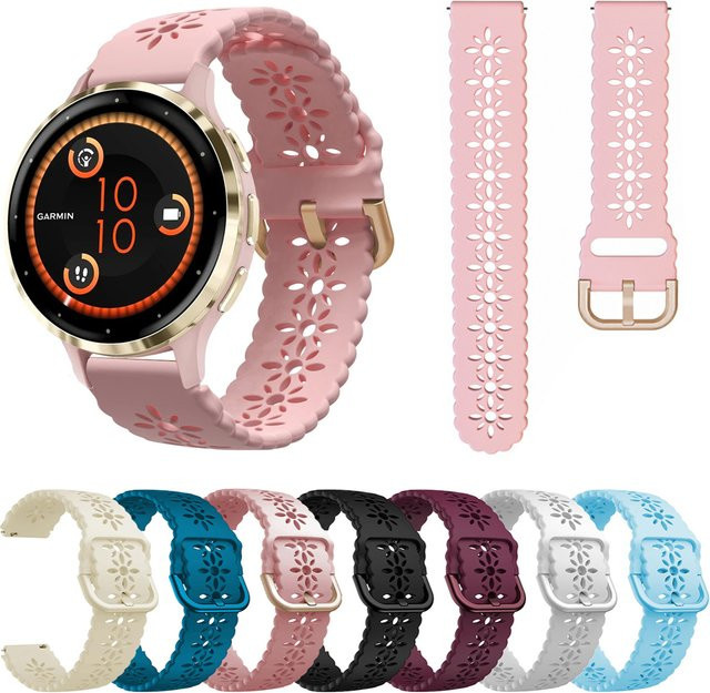 QCTOG Smartwatch Armband, Silikon, 18 mm, Roségold, Unisex - Bild 1