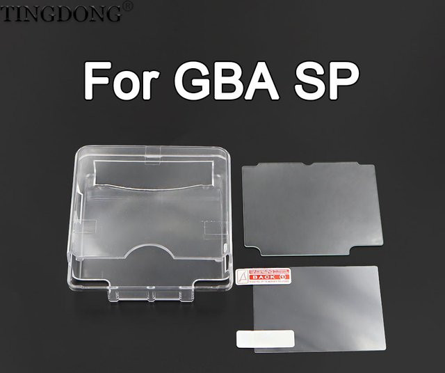 TingDong Transparente PC-Gamepad-Schutzhülle und Displayschutzfolie für GBA SP Retro-Konsole - Bild 1