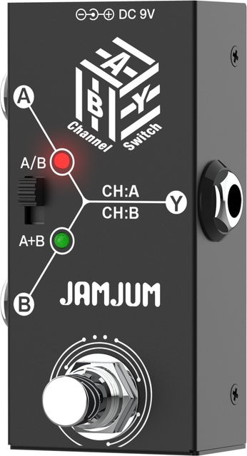 JAMJUM ABY Line Selector AB-Schalter Mini Gitarren-Effektpedal in Schwarz mit True Bypass für Gitarre und Bass - Bild 1