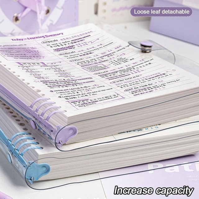 Transparentes A5 Binder Notebook für Schule und Büro als Planer Agenda und Skizzenbuch in Grün - Bild 1