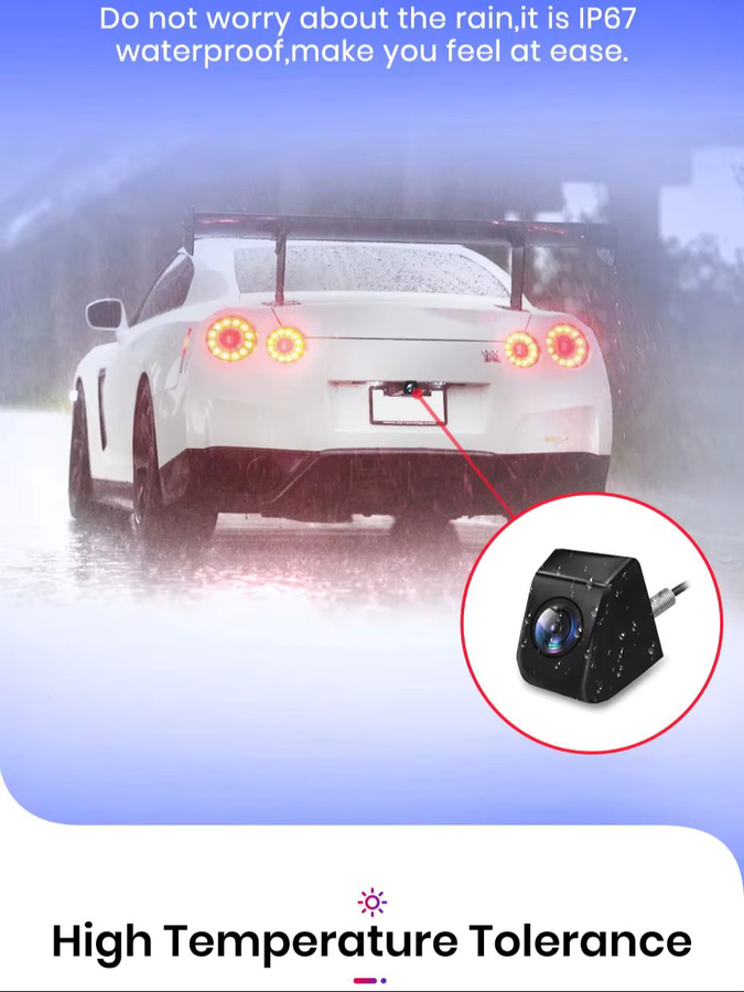 Junsun Auto-Rückfahrkamera in Schwarz mit AHD 720P Auflösung, wasserdicht und 140 Grad Weitwinkel für dein Autoradio - Bild 1