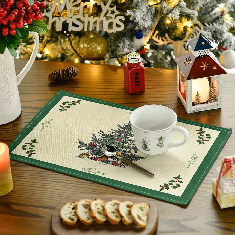 VIKAMA 4-teiliges Weihnachts-Tischset-Set für Feiertags-Tischdekoration und Familientreffen - Bild 4