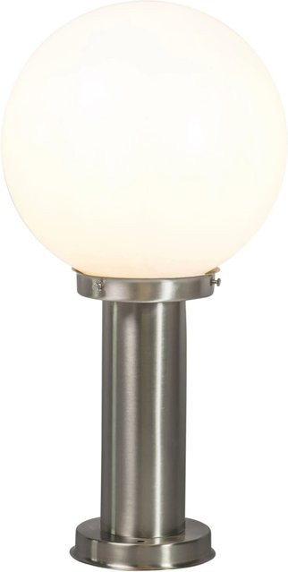 QAZQA Moderne Außenlaterne Sfera aus Edelstahl in Silber und Weiß, Kugelform, IP44, E27, Höhe: 50 cm - Bild 1