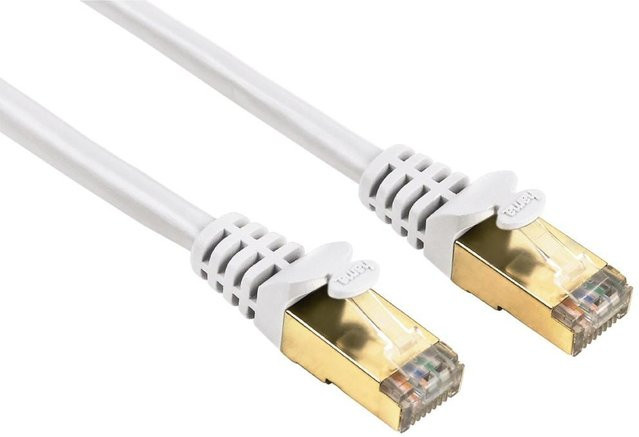 Hama CAT-5e Netzwerkkabel STP, geschirmtes Ethernet/LAN-Kabel, vergoldet, Weiß, Länge: 1,50 m - Bild 1
