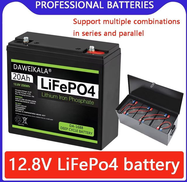 DAWEIKALA 12V LiFePo4 Lithium-Eisenphosphat Batterie 20Ah in Schwarz - Bild 1