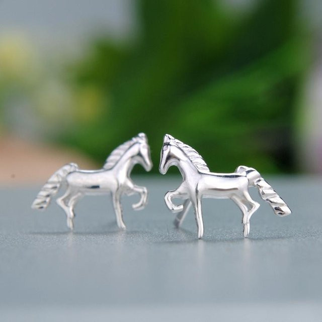 Ohrringe Gänseblümchen Mini Pferd, 925 Silber, Damen - Bild 1