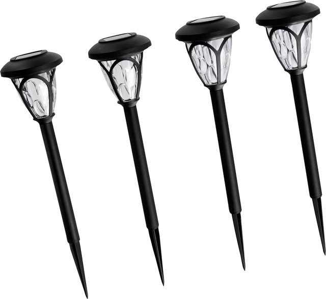 Viva Domo Solar-Leuchten Magic Set aus 4 Stück in Schwarz für Garten und Terrasse mit warmweißem Licht - Bild 1