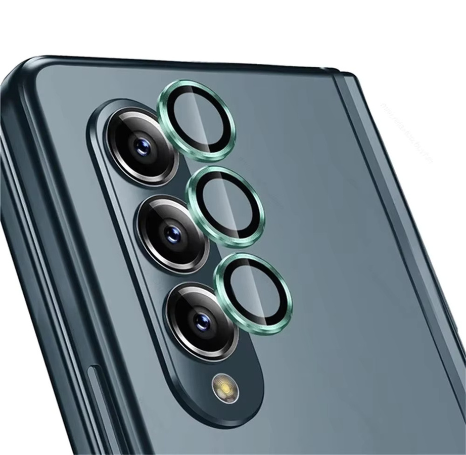 Metallring-Kamera-Schutzkappe mit gehärtetem Glas für Samsung Galaxy Z Fold 7, 6, 5, 4 in Schwarz - Bild 2