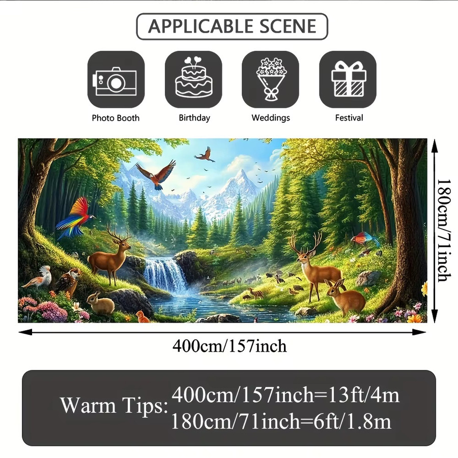 Fantasy Forest Animal Garagentor-Banner mit Hirsch, Vögeln und Schmetterlingen in Multicolour - Bild 5