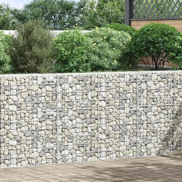 Furnicato Gabionen-Hochbeet in Trapezform aus verzinktem Stahl, Farbe Silber, B/T/H: 150 x 20 x 100 cm - Bild 1