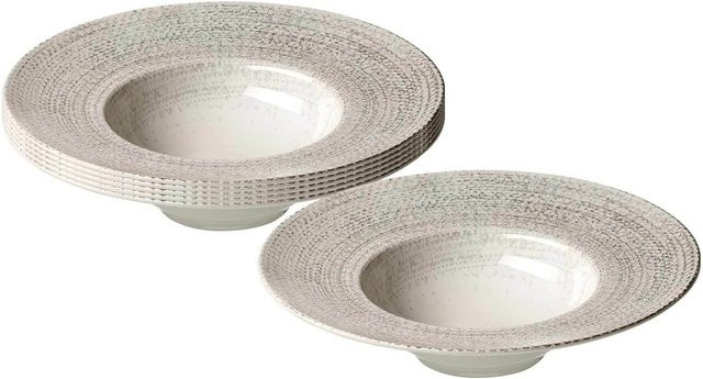 Ritzenhoff & Breker Gourmetteller Rimini Dinner Plate aus Keramik, 6er Set, Durchmesser: 28 cm, Farben: Beige, Grau, Weiß - Bild 1