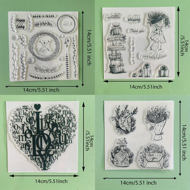 Wiederverwendbarer Silikon-Stempel mit Liebesmotiv für Scrapbooking und DIY-Dekoration, transparent - Bild 1
