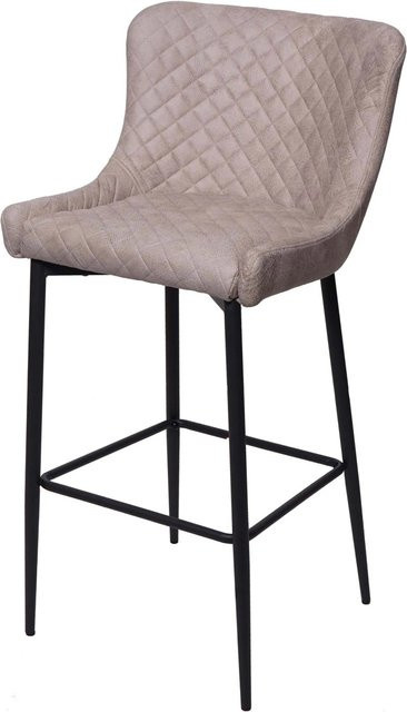 PROREGAL Barhocker im Vintage-Design mit Lehne und Fußablage, Grau, Sitzhöhe: 75 cm - Bild 1