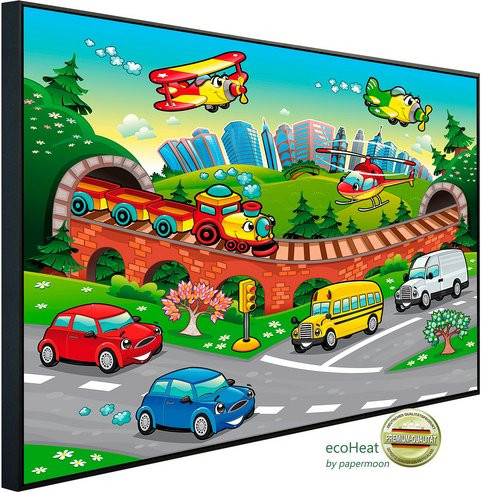 papermoon Infrarotheizung EcoHeat Kinderautos in bunt mit Matt-Effekt, App-Steuerung und Überhitzungsschutz - Bild 1