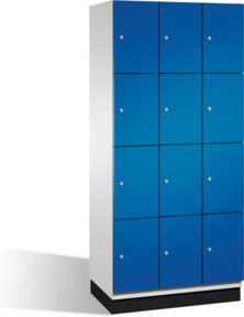 C+P Fächerschrank Cambio auf Sockel mit 12 Fächern, Korpus Lichtgrau und Front Enzianblau, H x B x T: 195,0 x 90,0 x 52,5 cm - Bild 1