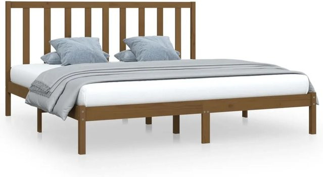 vidaXL Massivholzbett aus Kiefer in Honigbraun mit rustikaler Optik, B/T: 200 x 200 cm - Bild 1